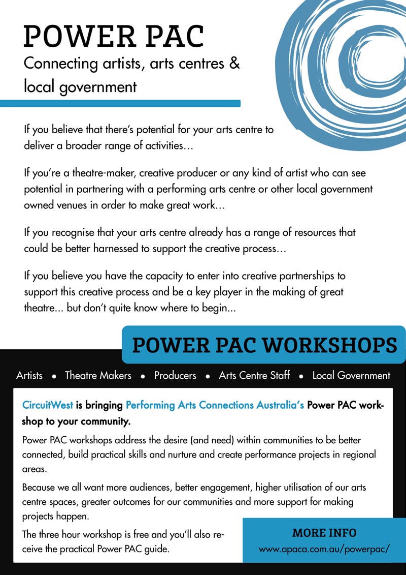 PowerPAC Workshop - Futher Nuture/Create Regional Performance Projects